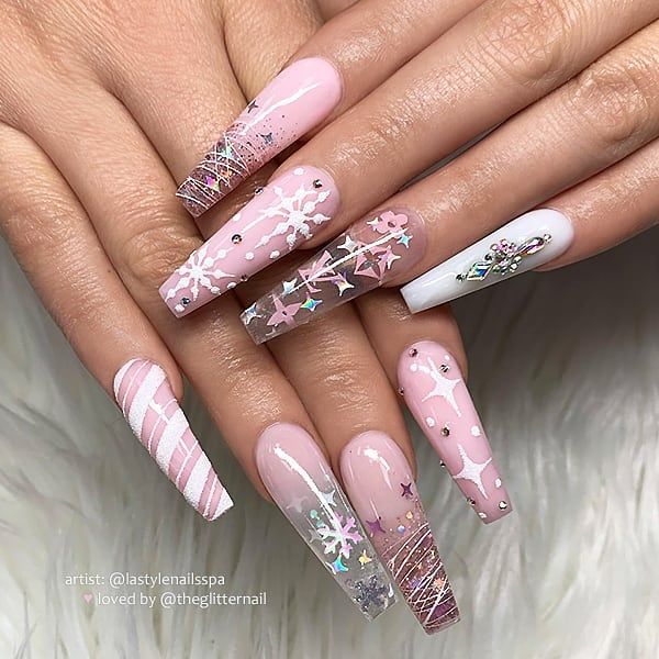 Long Pink Nail Art