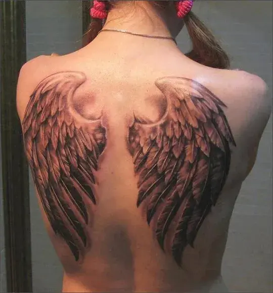 3D Angel Wing Tattoo Design