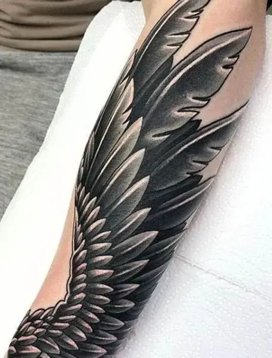 Angel Forearm Wing Tattoo Design