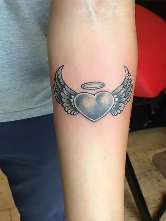 Angel Wing Heart Tattoo Design