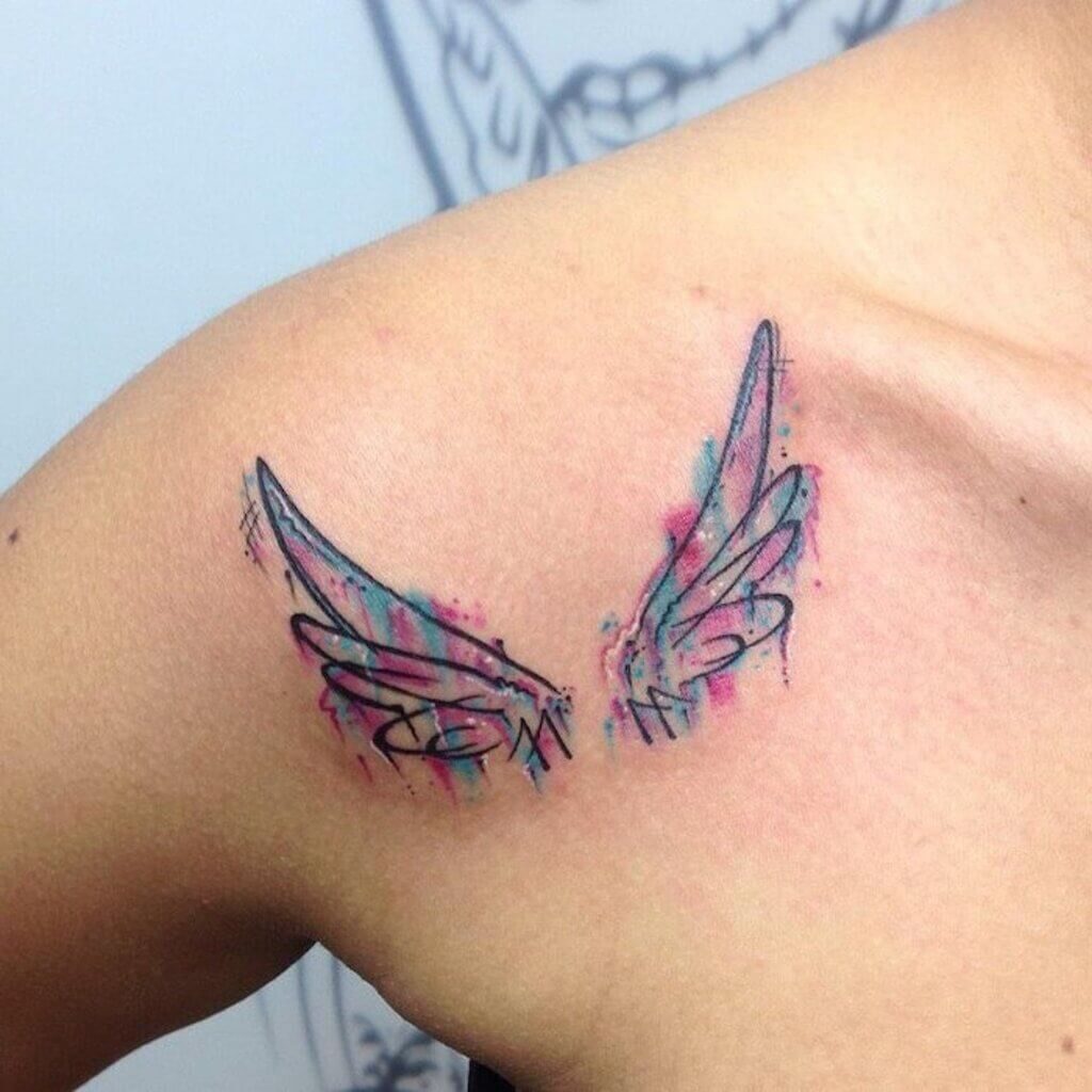 Angel Wing Tattoo on Shoulder 1