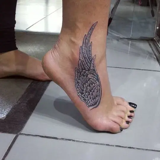 Angel Wings Tattoo on Foot