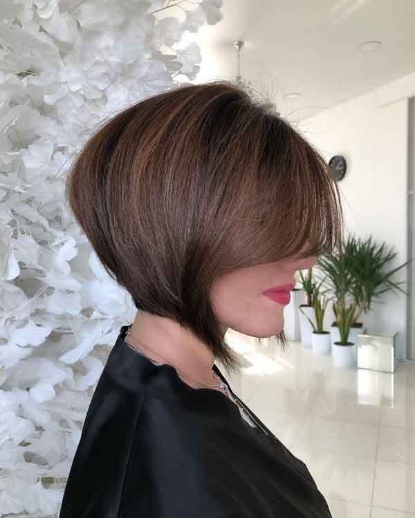 High Short Stacked Swing Bob with Side Bangs