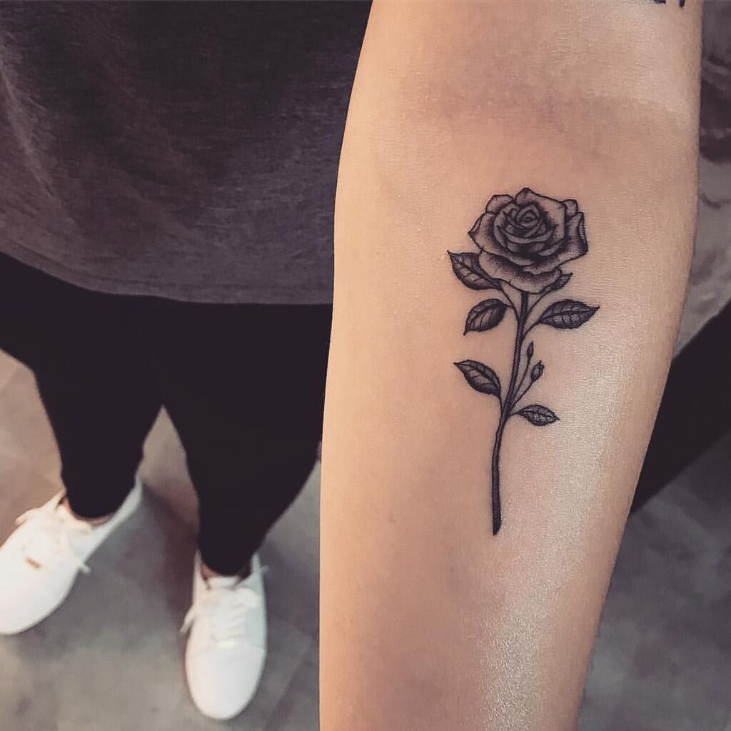 Single Rose Wrist Tattoo 1