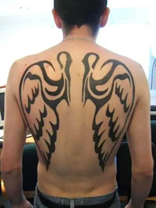 Tribal Angel Wing Tattoo Design