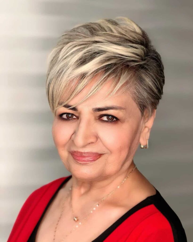 blonde pixie for 60 year old women