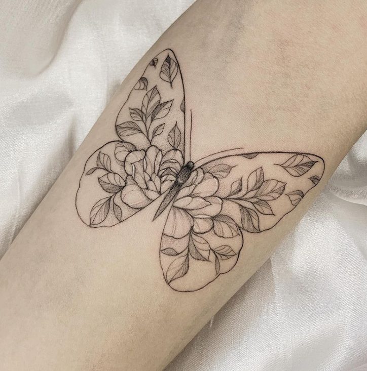 Butterfly Sleeve Tattoo 009