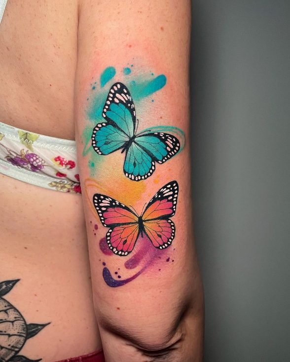 Butterfly Sleeve Tattoo 011