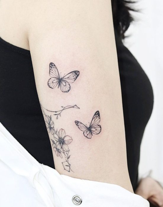 Butterfly Sleeve Tattoo 016