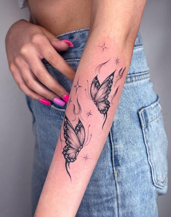 Butterfly Sleeve Tattoo 018