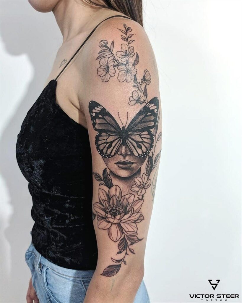 Cool butterfly shoulder tattoos 7