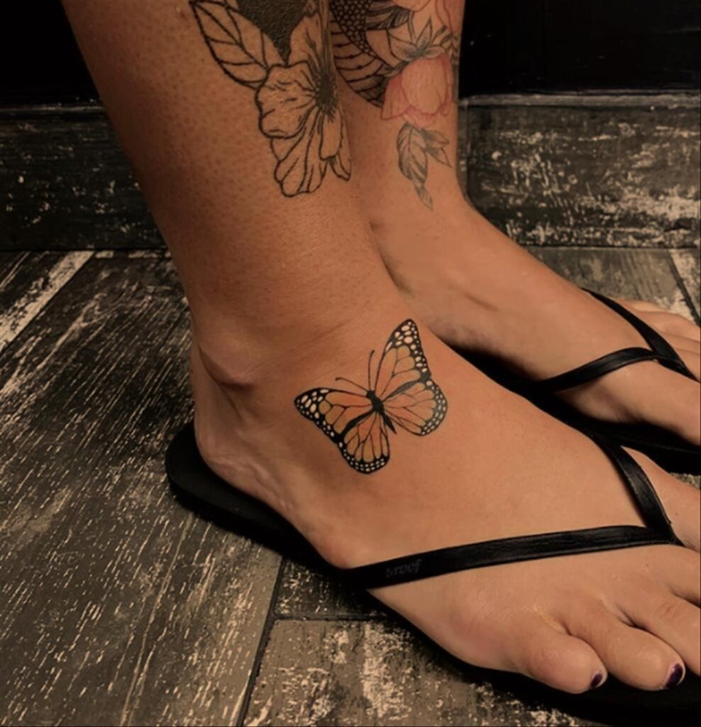 Foot tattoos with butterfly 2