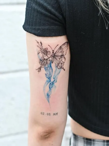 Blue Flame Tattoo